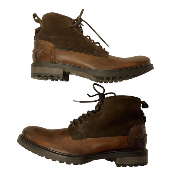  Design Men\'s Size 5 Brown Leather‎ Lace Up Ankle Boots main image 8